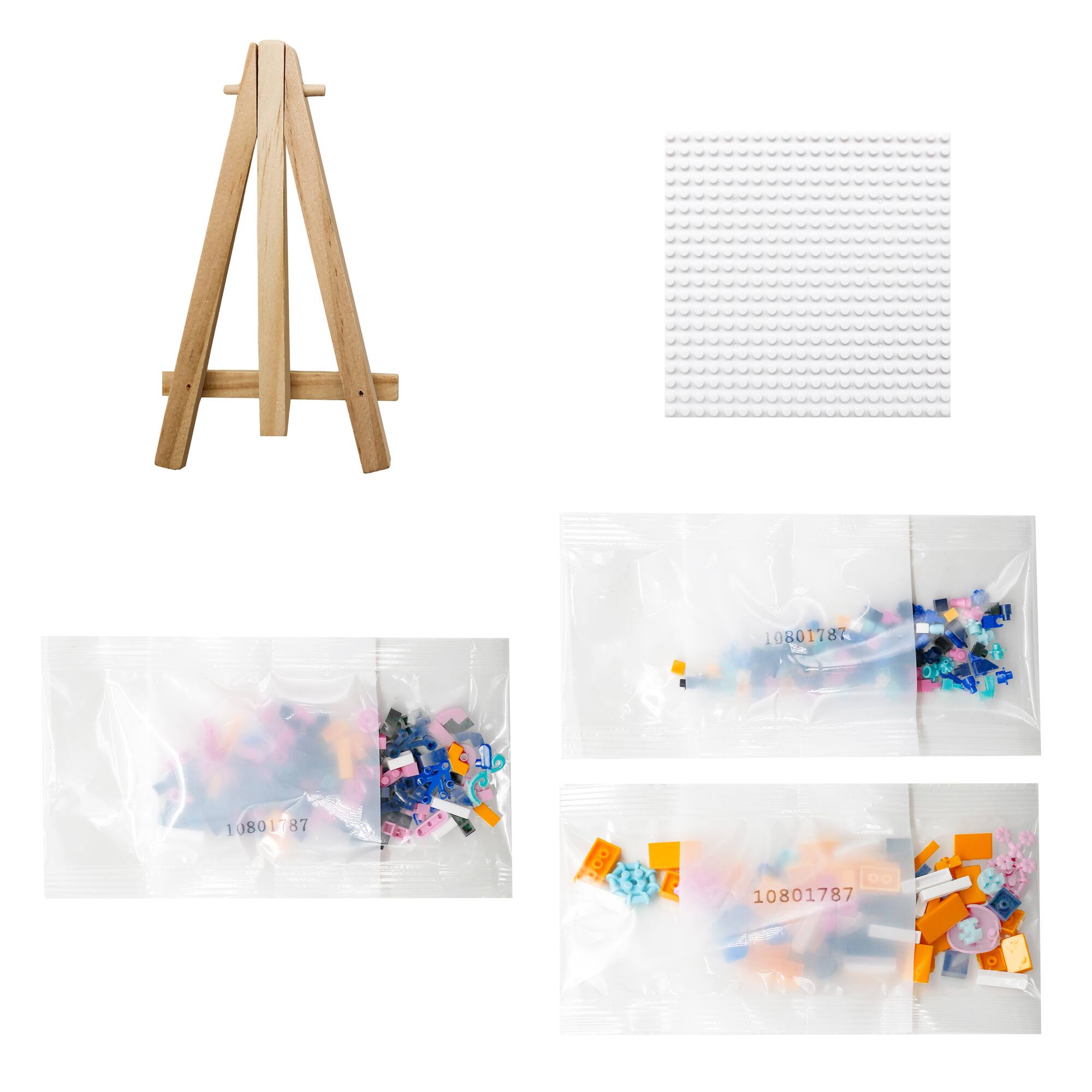 Orchid Brick Art Kit with Wooden Easel by Make Market®